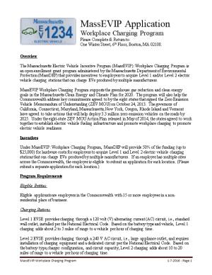The Massachusetts Electric Vehicle Incentive Program (Massevip):Workplace Charging Programis