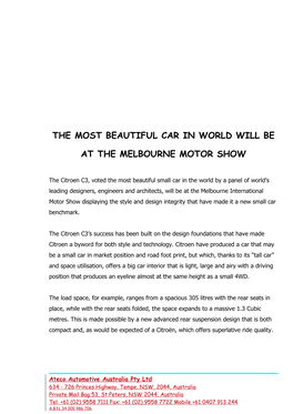 The Most Beautiful Car in World Will Be at the Melbourne Motor Show