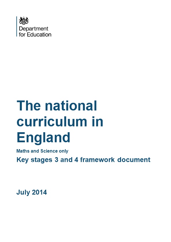 The National Curriculum in England - Key Stages 3 and 4 Framework Document