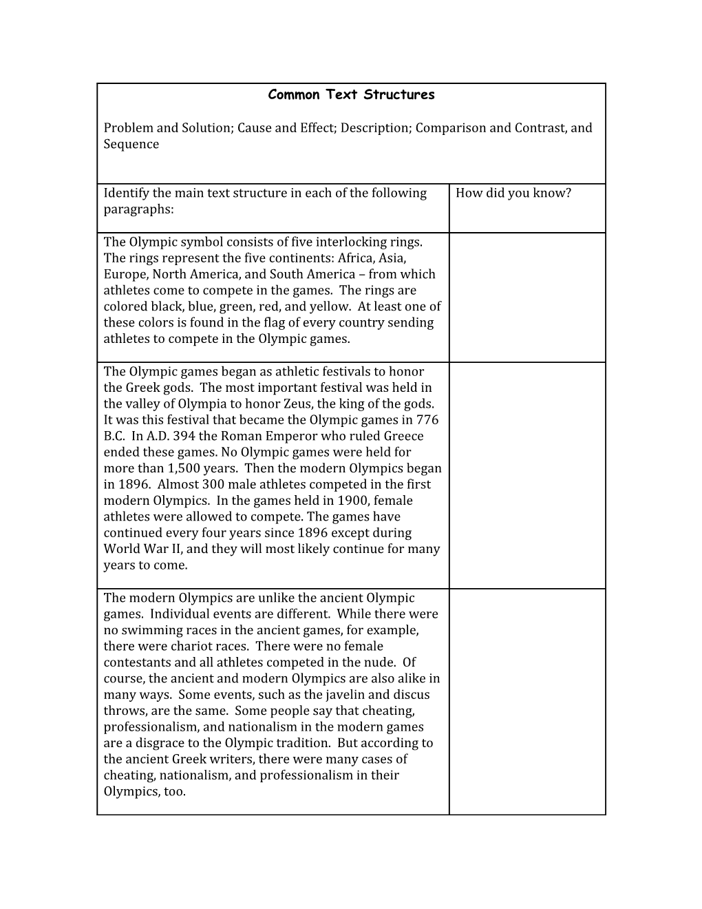 The Olympic Symbol Consists of Five Interlocking Rings. the Rings