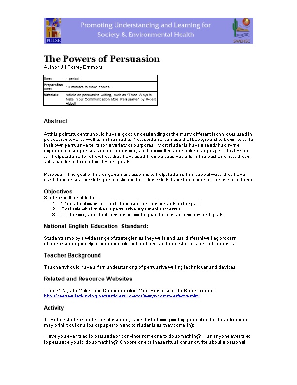 The Powers of Persuasion