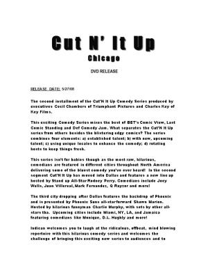 The Second Installment of the Cut'n It up Comedy Series Produced by Executives Cecil Chambers