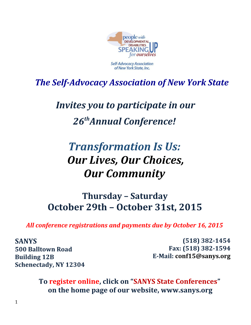 The Self-Advocacy Association of New York State