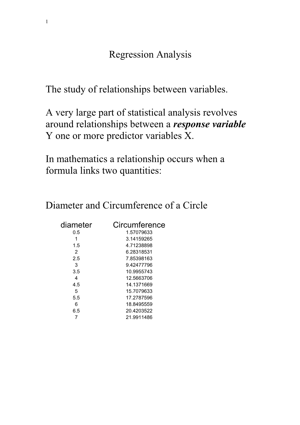 The Study of Relationships Between Variables