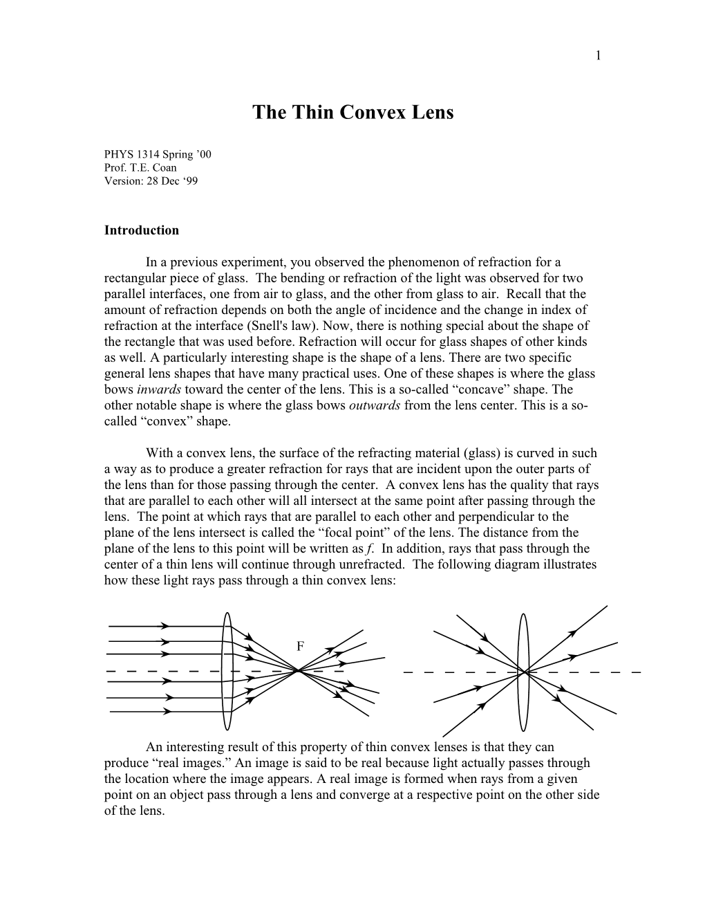 The Thin Convex Lens