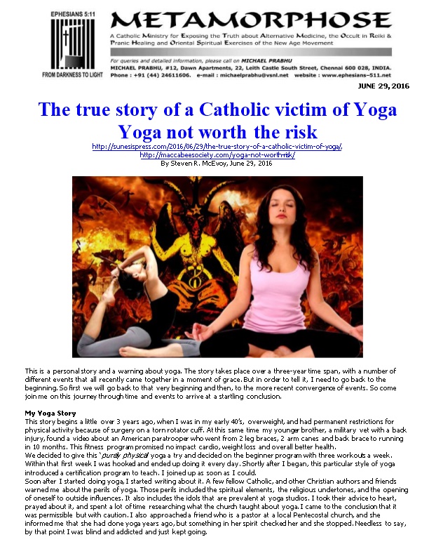 The True Story of a Catholic Victim of Yoga