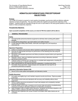 The University of Texas Medical Branchhem/Coag Checklist