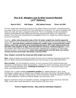 The US Weight Loss & Diet Control Market