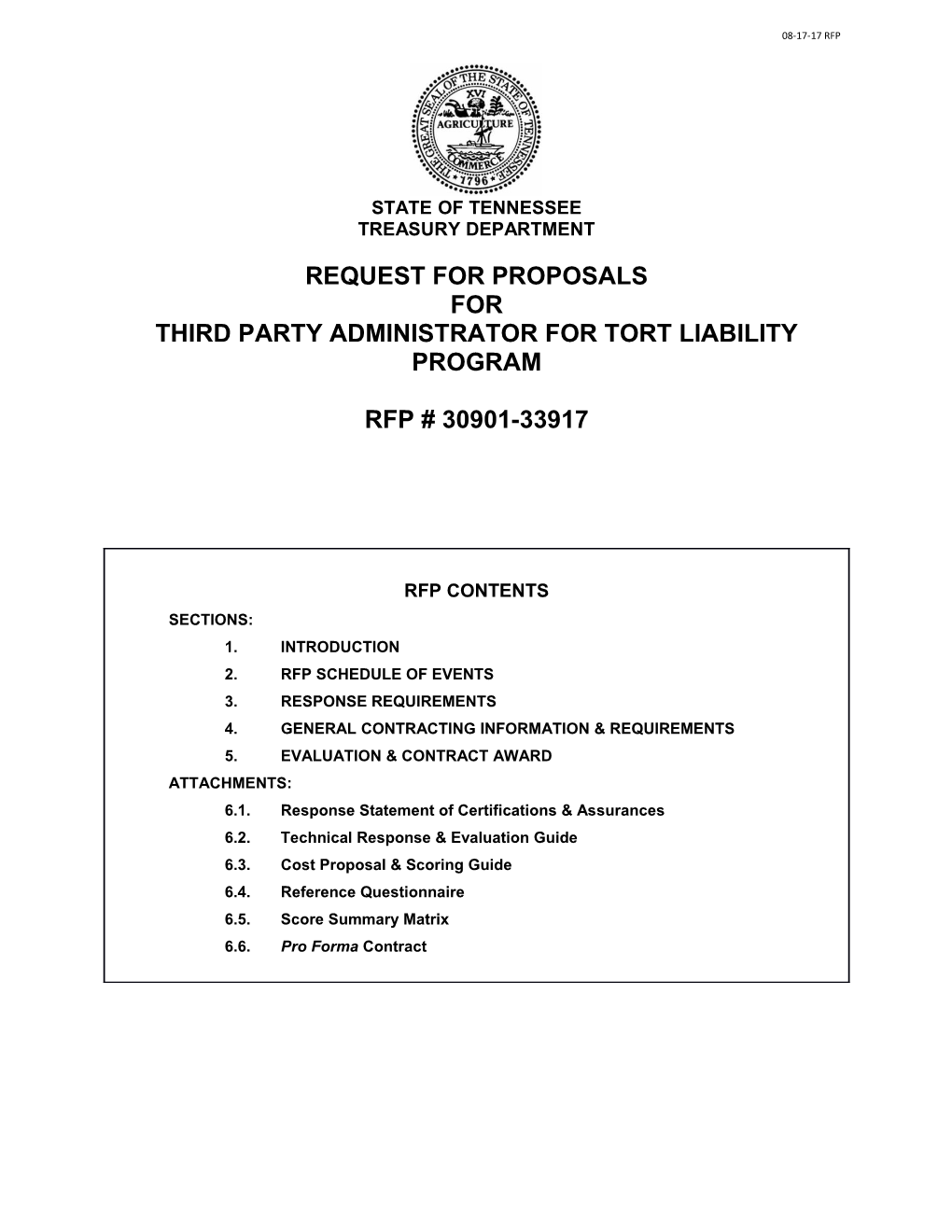Third Party Administrator for Tort Liability Program
