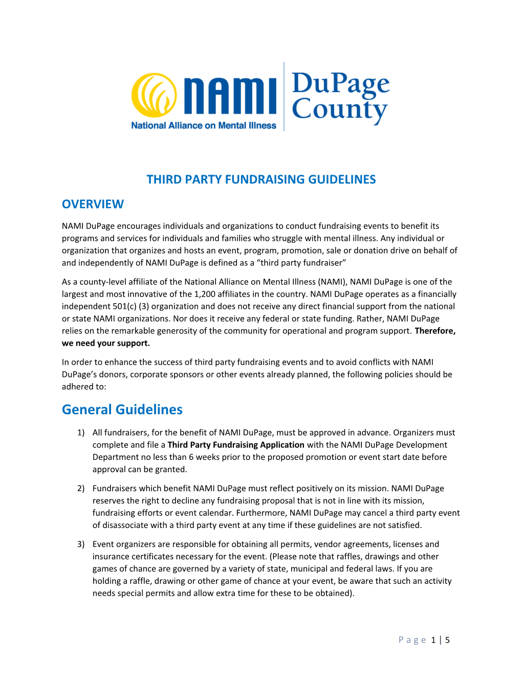 Third Party Fundraising Guidelines