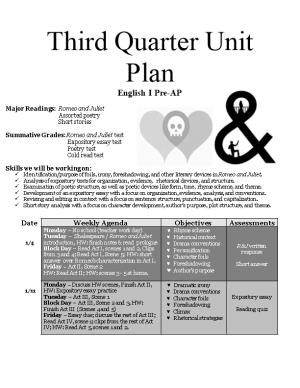 Third Quarter Unit Plan