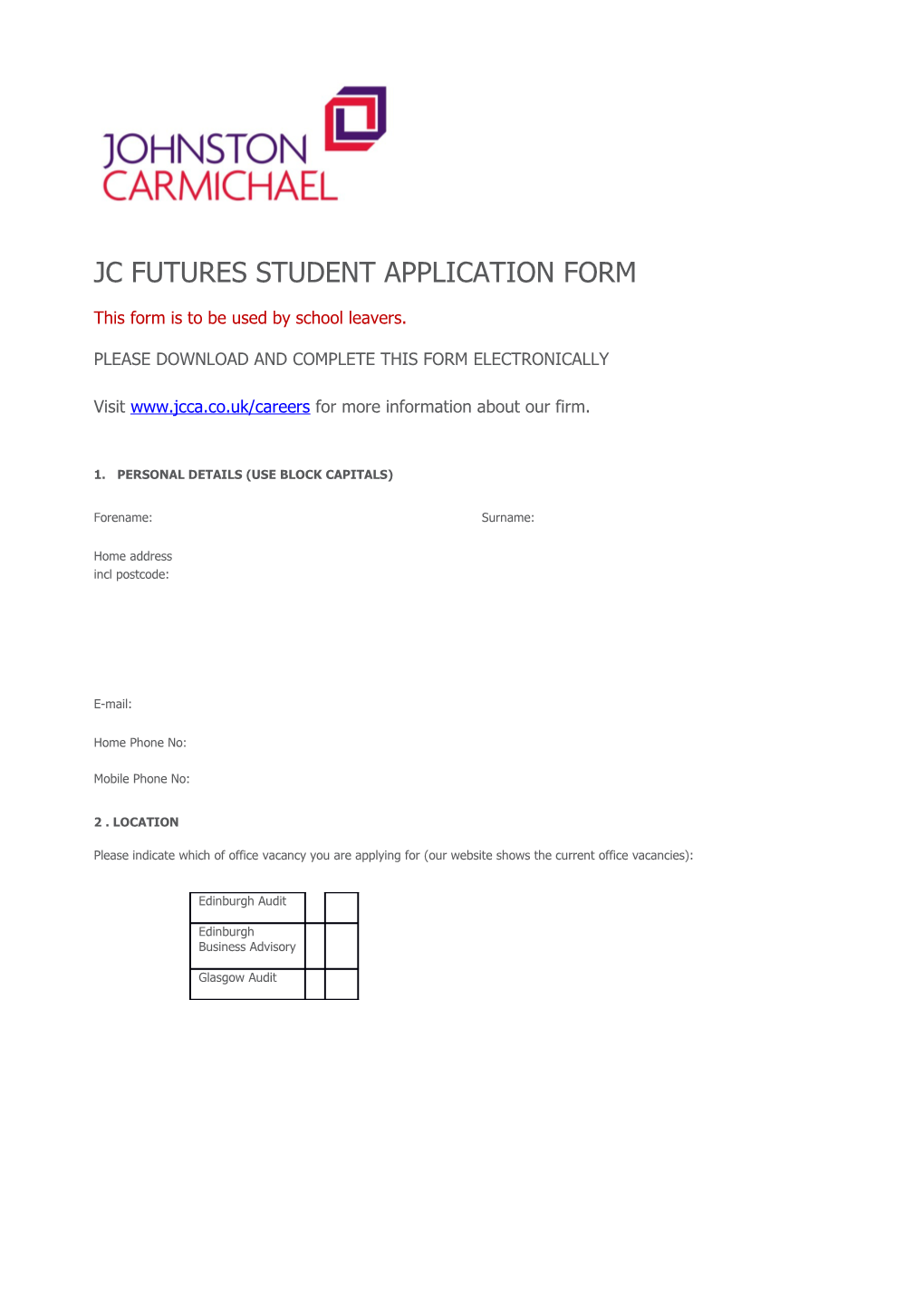This Form Is to Be Used by School Leavers