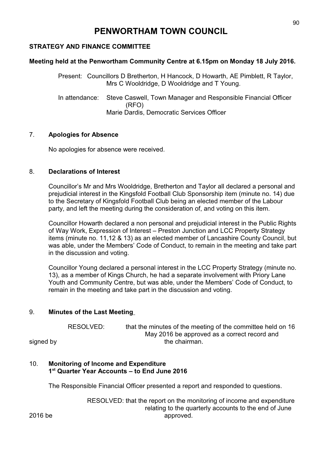 This Is a Report on the Issue of Parking Problems Throughout the Town of Penwortham And