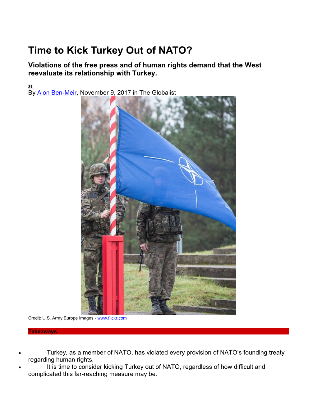 Time to Kick Turkey out of NATO?
