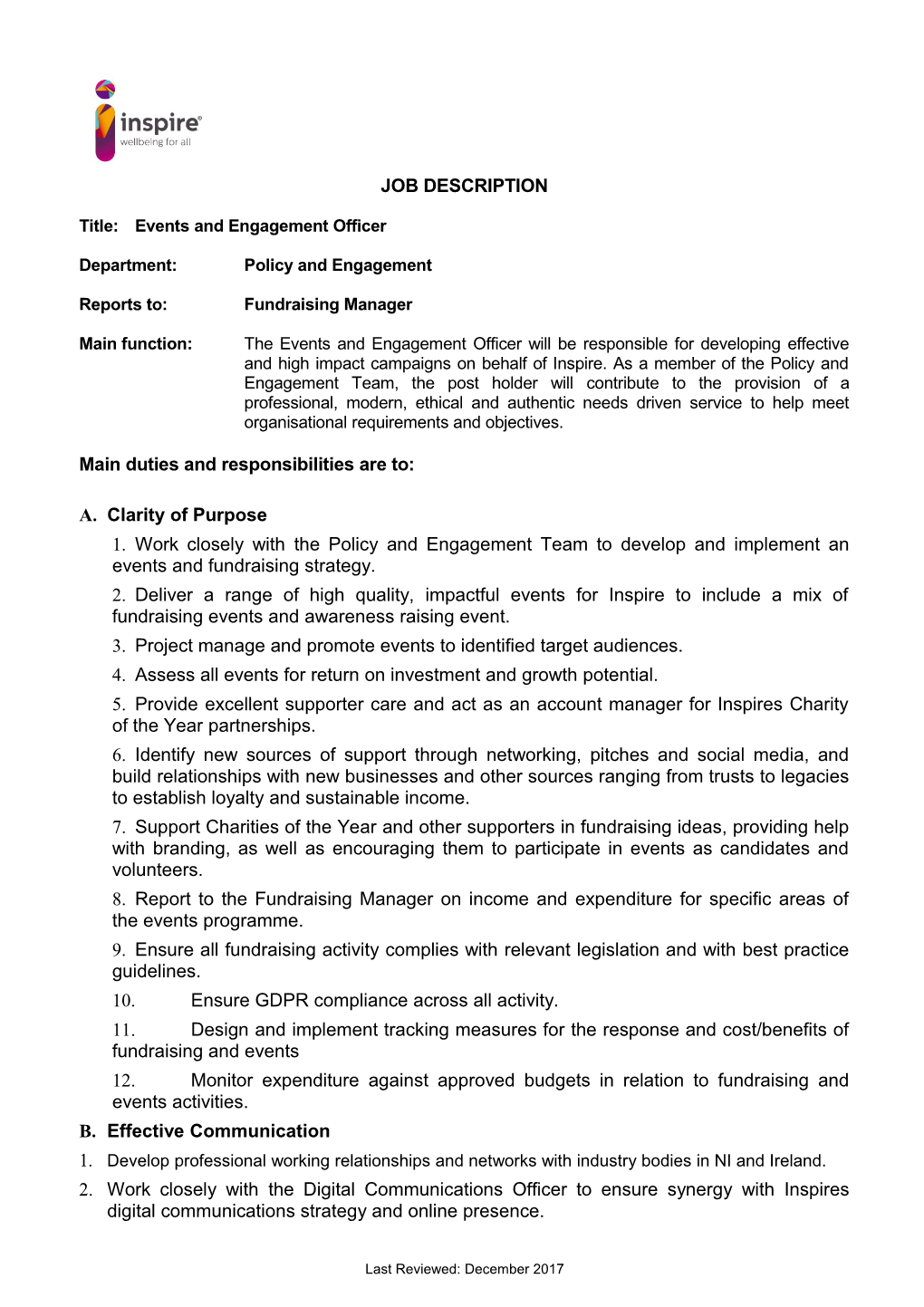 Title:Events and Engagement Officer