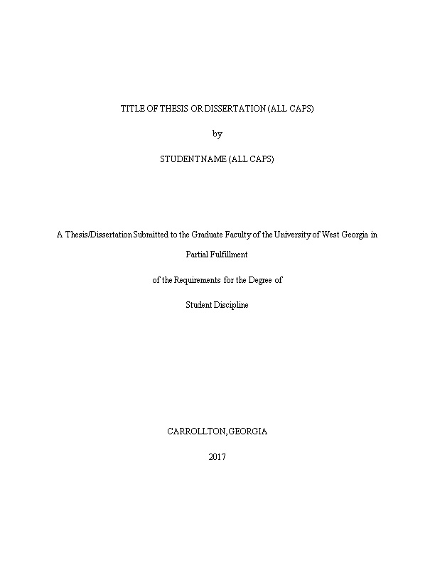 Title of Thesis Or Dissertation (All Caps)