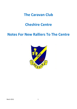 To All New Ralliers with the Cheshire Centre