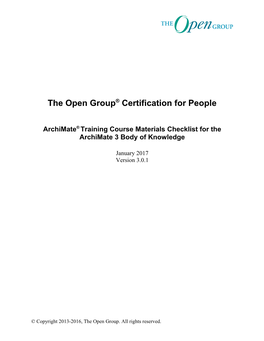 TOGAF 9 Training Course Materials Checklist