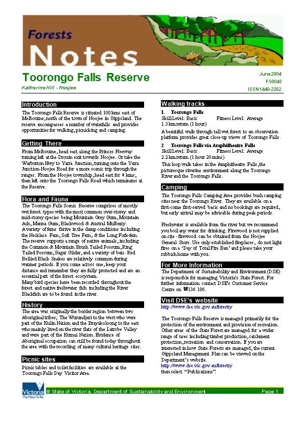 Toorongo Falls Reserve