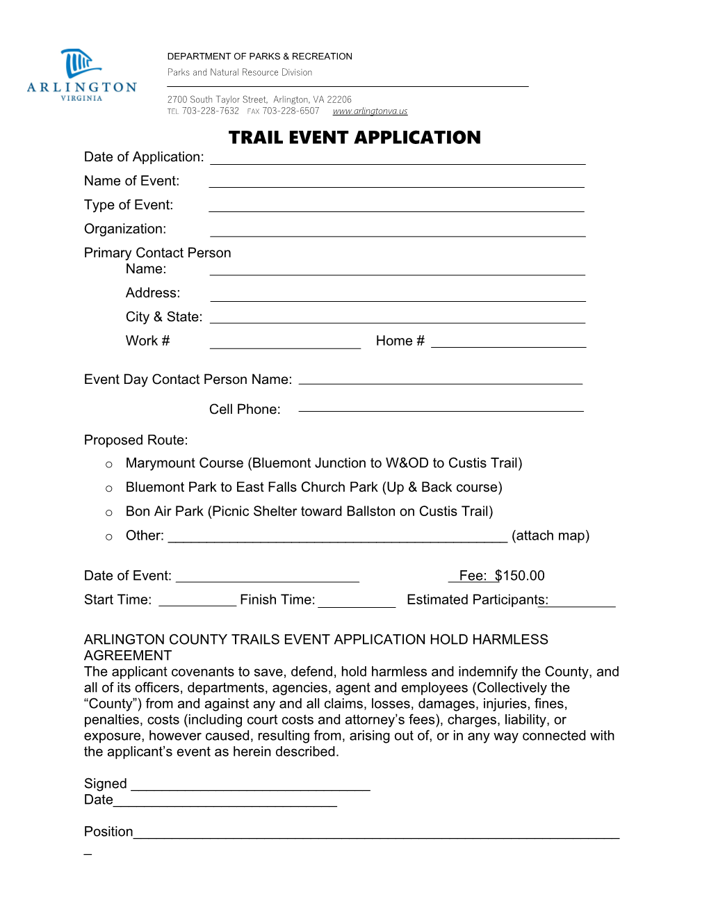 Trail Event Application