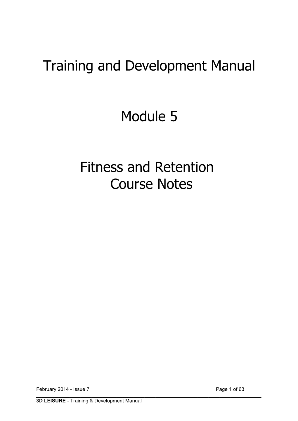 Training and Development Manual