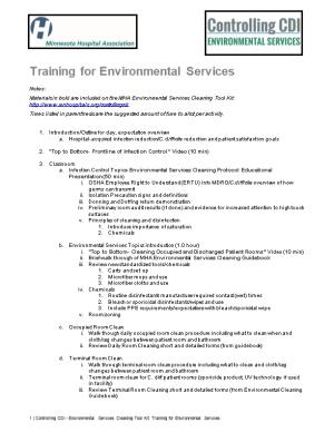 Training for Environmental Services Draft Outline