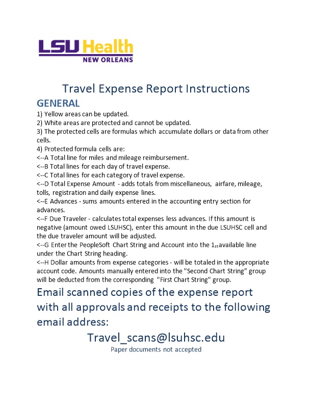 Travel Expense Report Instructions