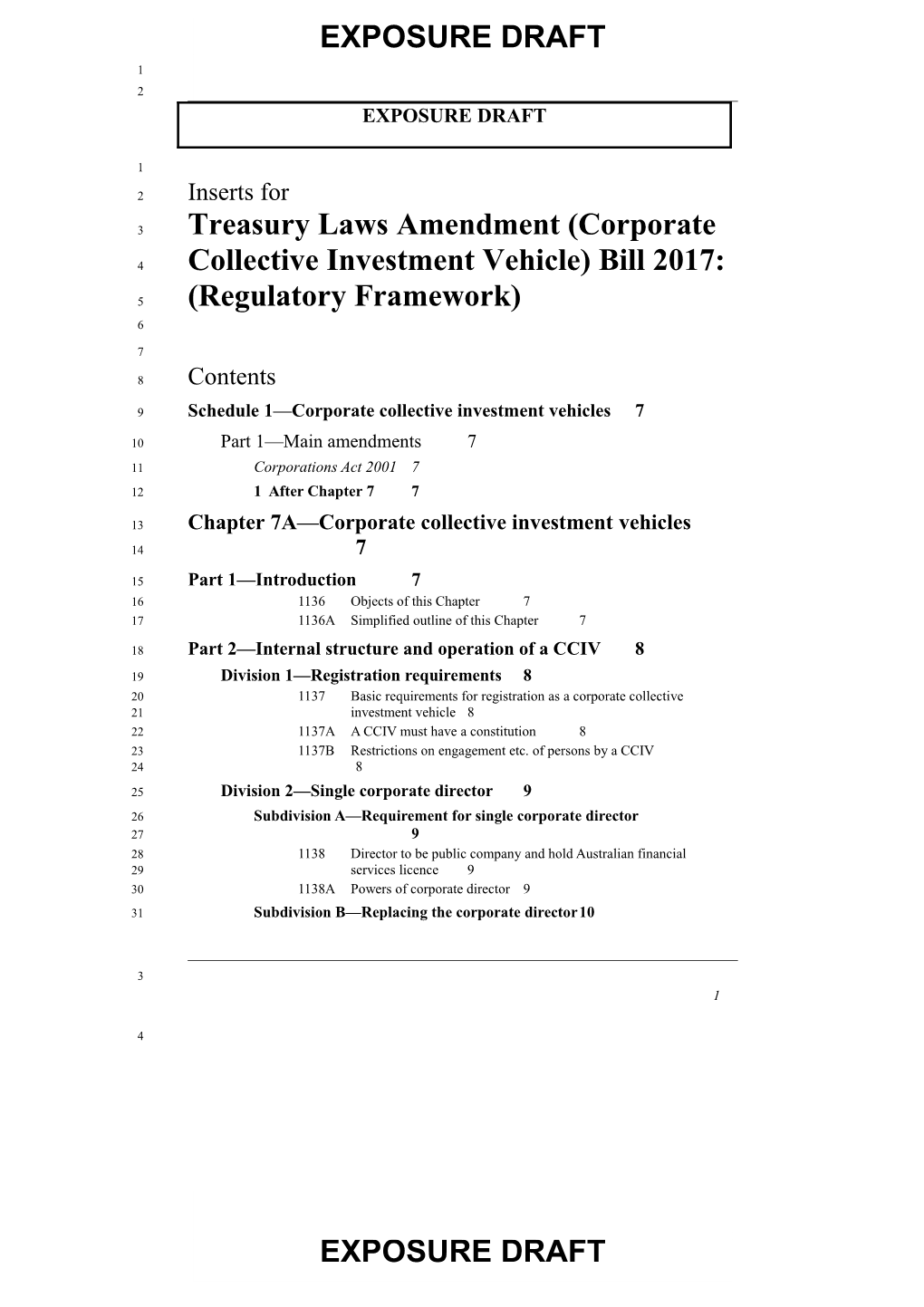 Treasury Laws Amendment (Corporate Collective Investment Vehicle) Bill 2017: (Regulatory