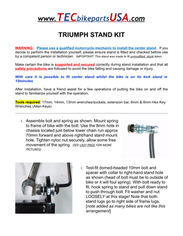 Triumph Stand Kit