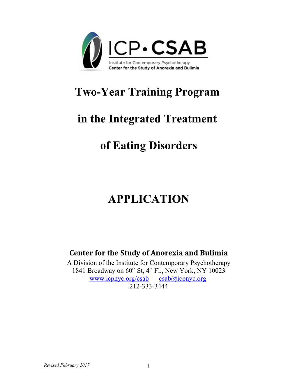 Two-Year Training Program