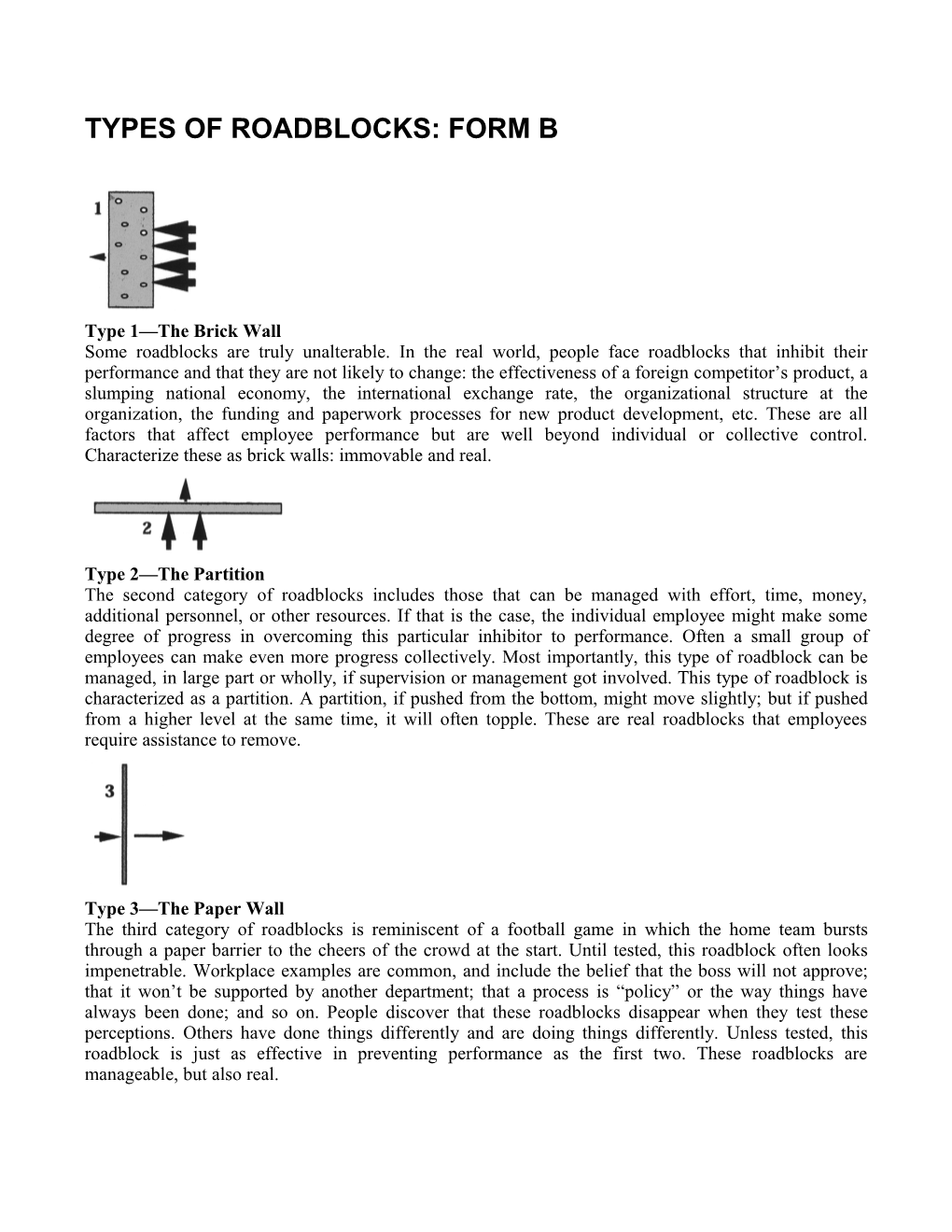 Types of Roadblocks: Form B - Docest