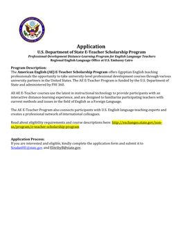 U.S.Department of State E-Teacherscholarship Program