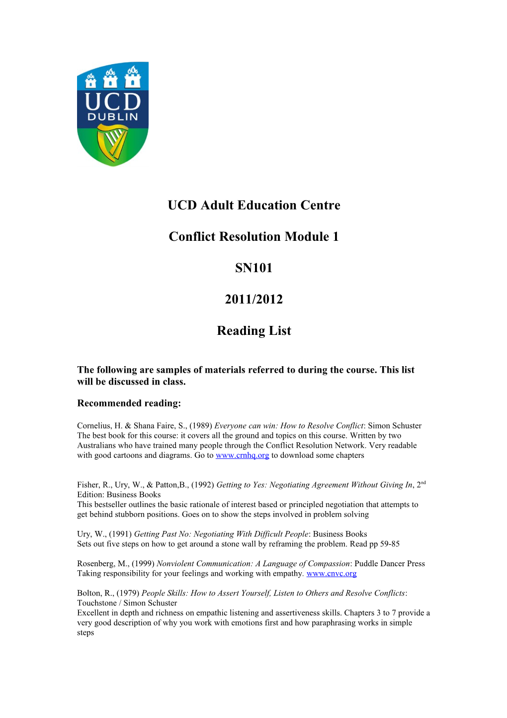 UCD Adult Education Centre