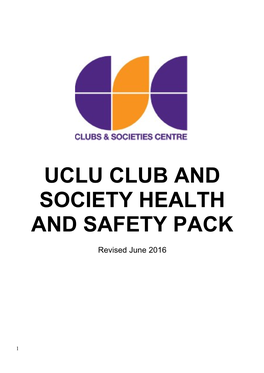 Uclu Club and Society Health and Safety Pack