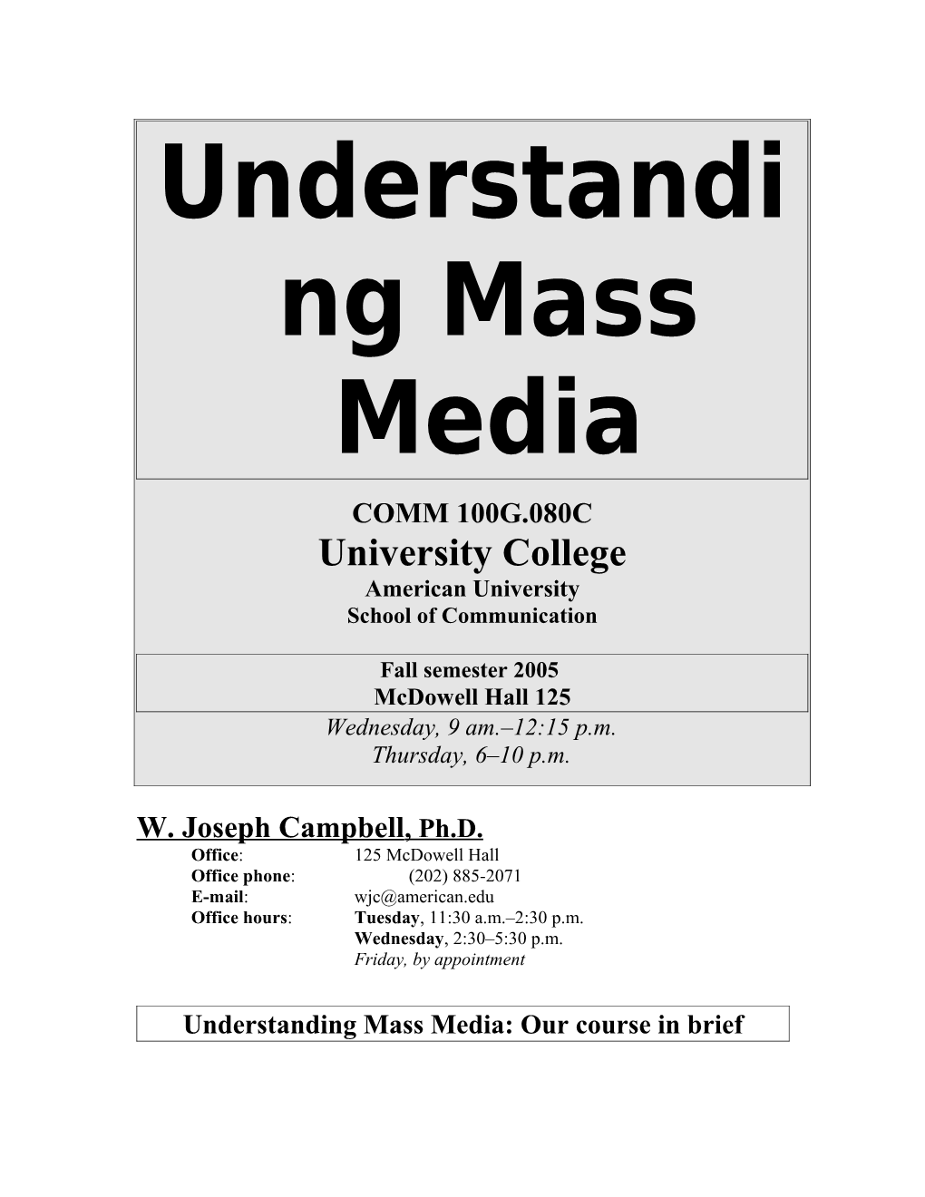 Understanding Mass Media