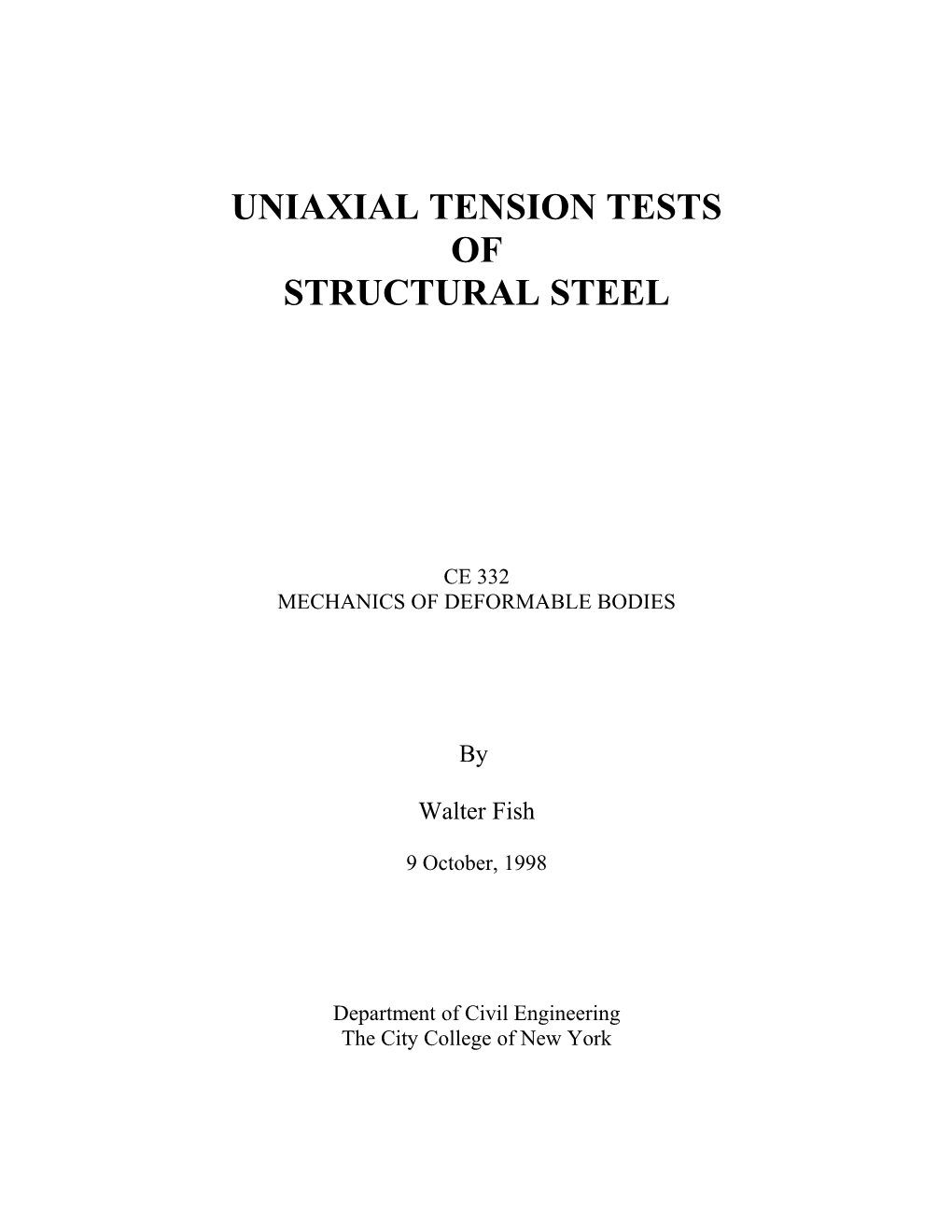 Uniaxial Tension Tests