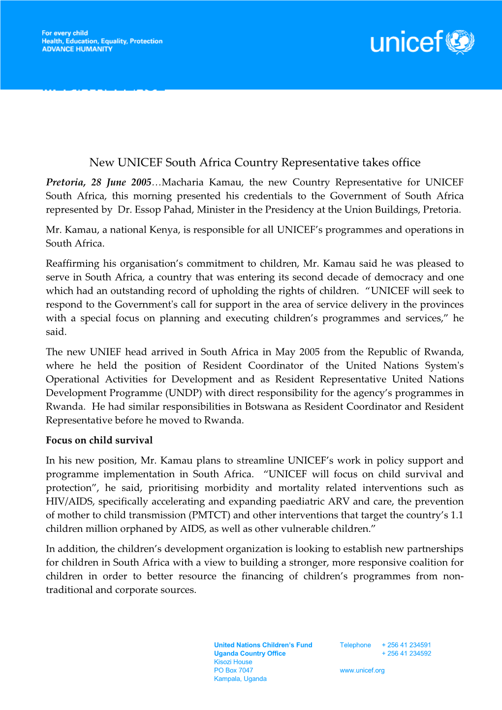 Unicef Uganda Thanks Sweden for Latest Contribution to Humanitarian Response
