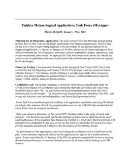 Unidata Meteorological Applications Task Force (Metapps)