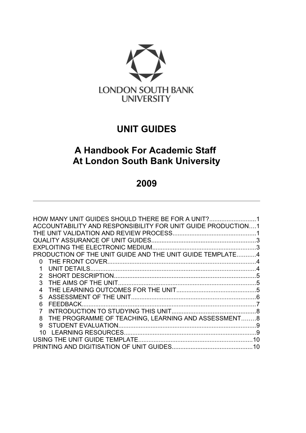 Unit Study Guide