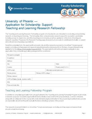 University of Phoenix Application for Scholarship Support
