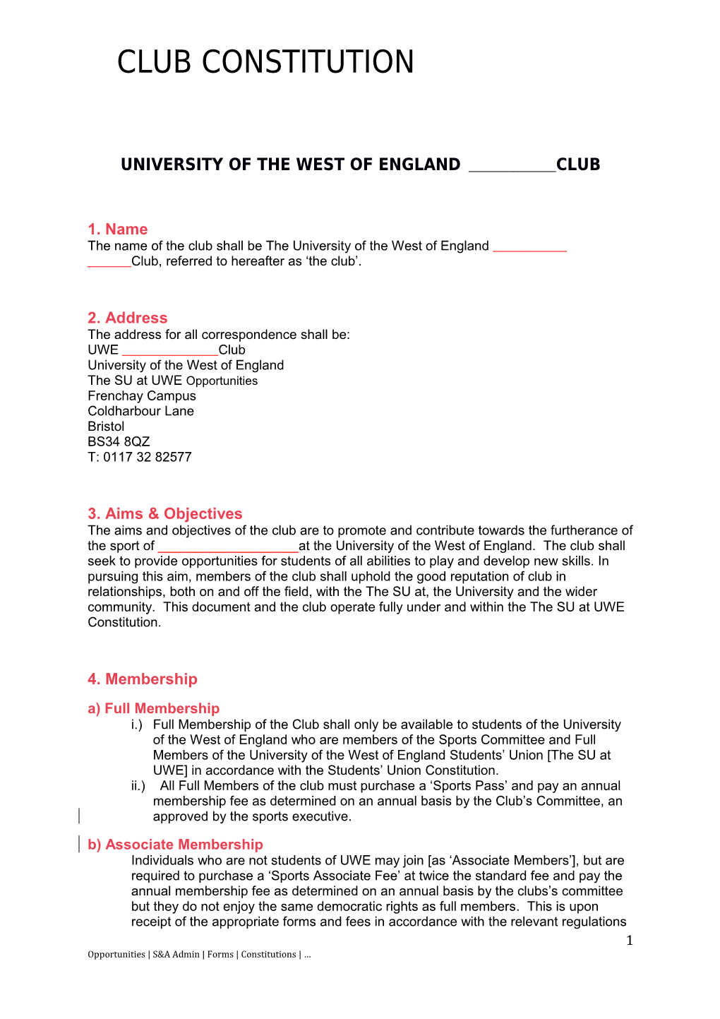 University of the West of England Club
