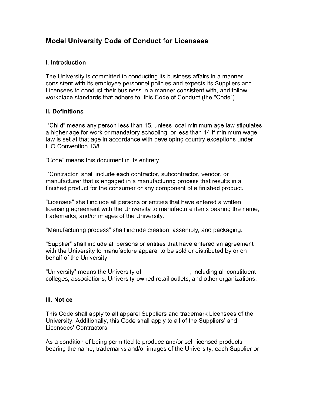 University of Toronto Code of Conduct for Licensees