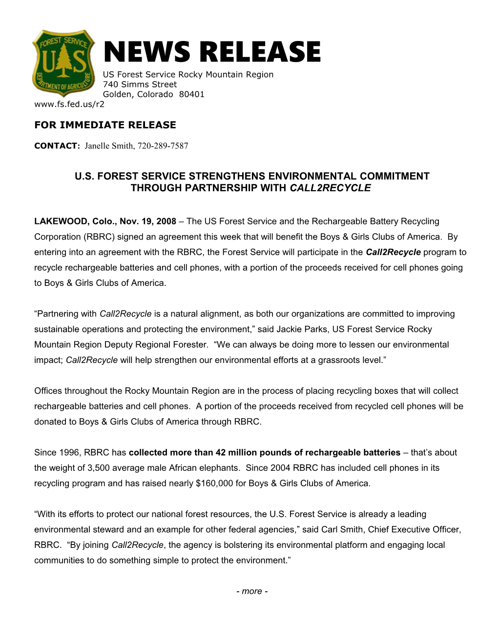 US Forest Service, Sustainable Operations