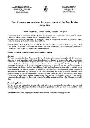 Use of Enzyme Preparations for Improvement of the Flour Baking Properties