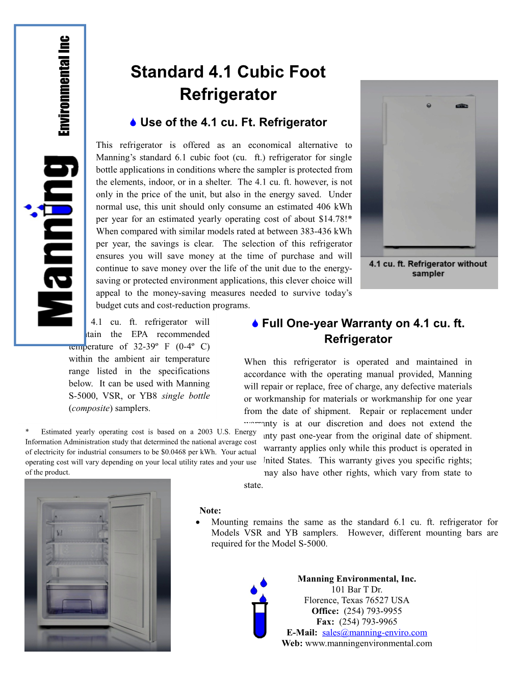 Use of the 4.1 Cu. Ft. Refrigerator