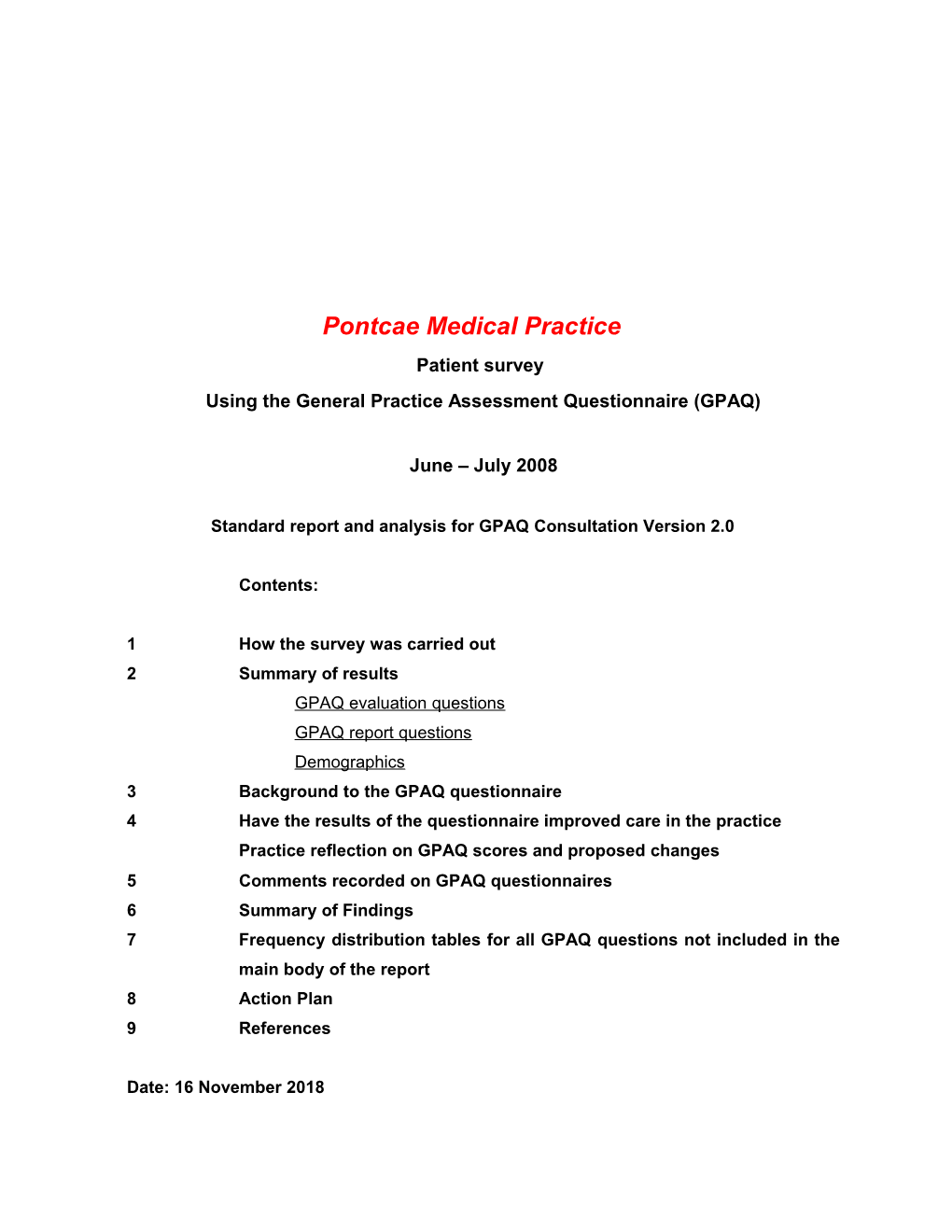 Using the General Practice Assessment Questionnaire (GPAQ)