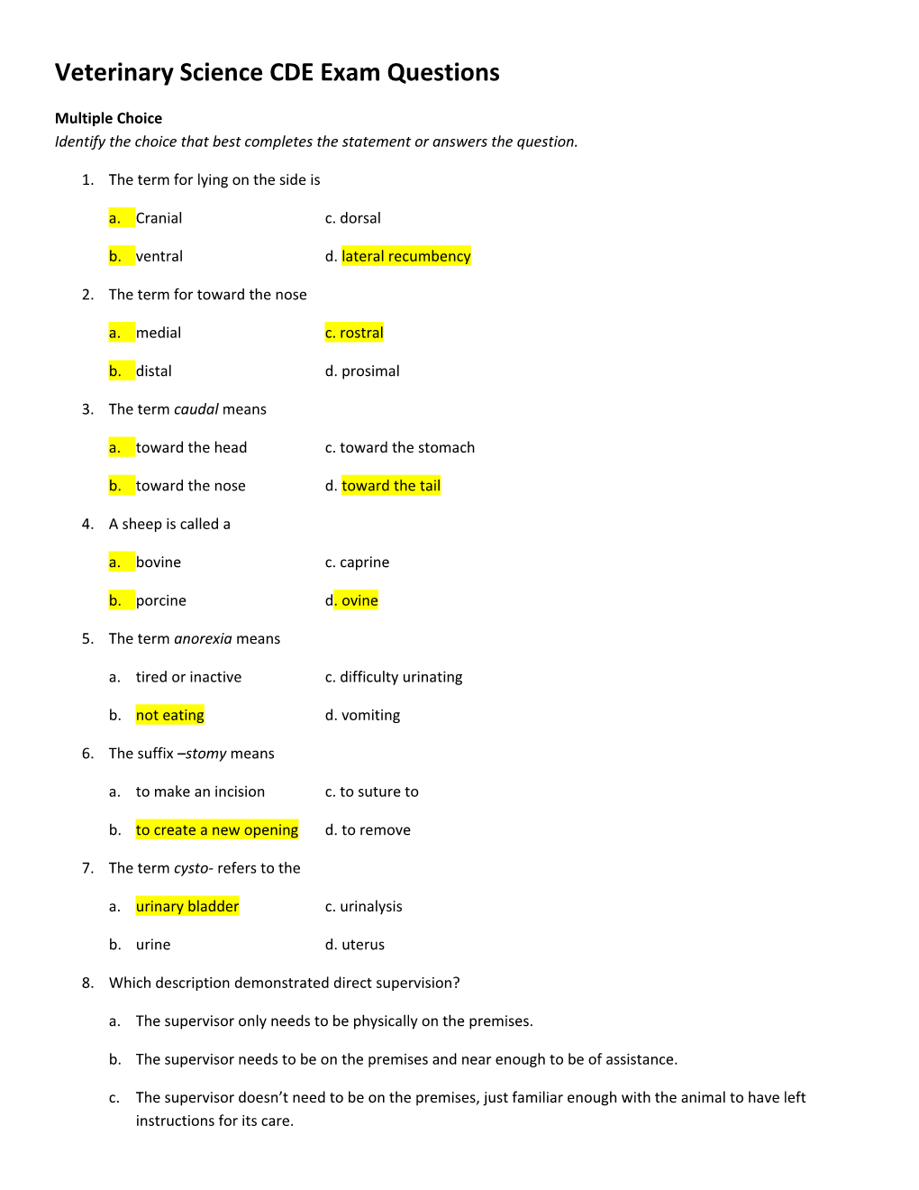 Test PAM-CDE-RECERT Score Report