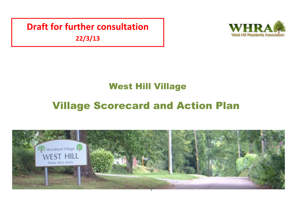 Village Scorecard and Action Plan