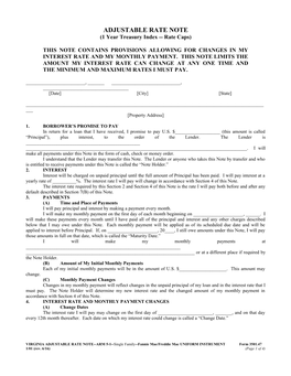 Virginia Adjustable Rate Note - ARM 5-1 (Form 3501.47): Word