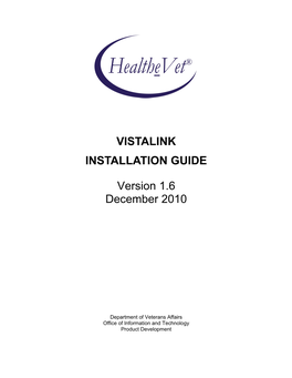 Vistalink V. 1.6 Installation Guide